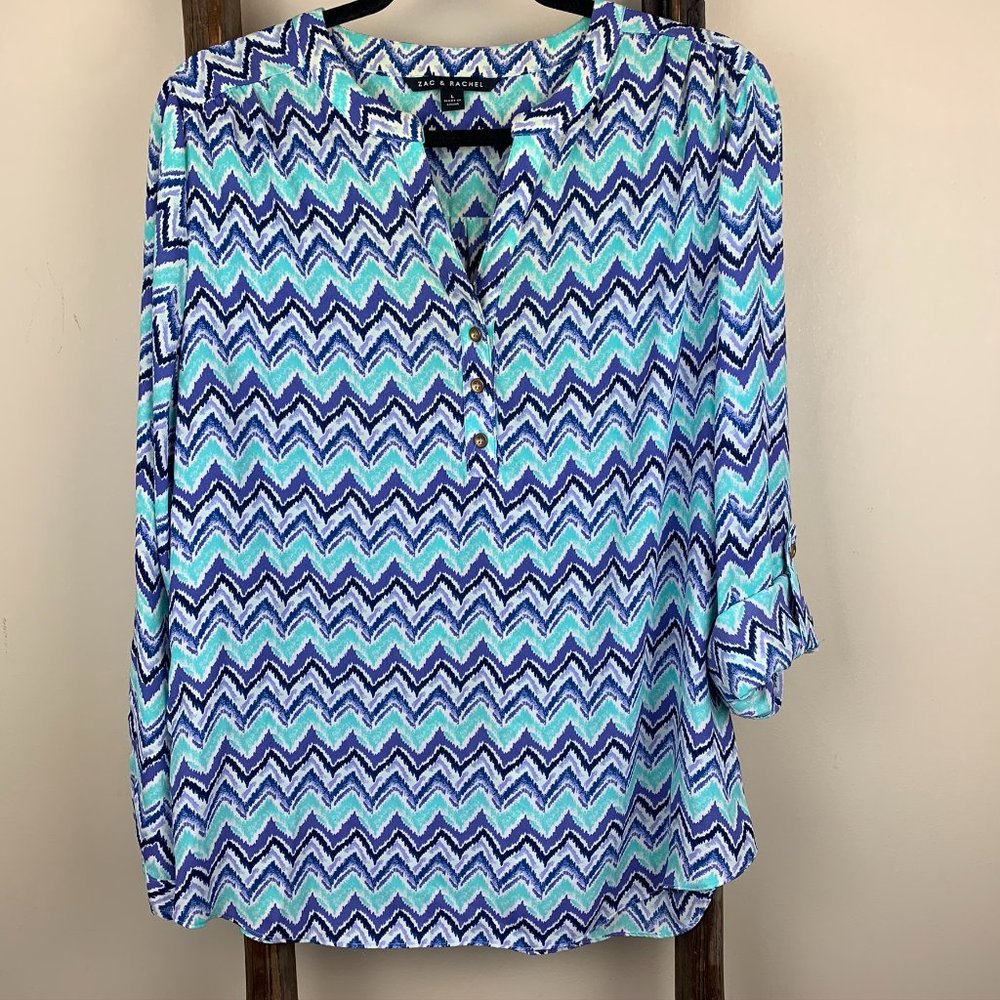 Zac & Rachel Chevron Blouse L